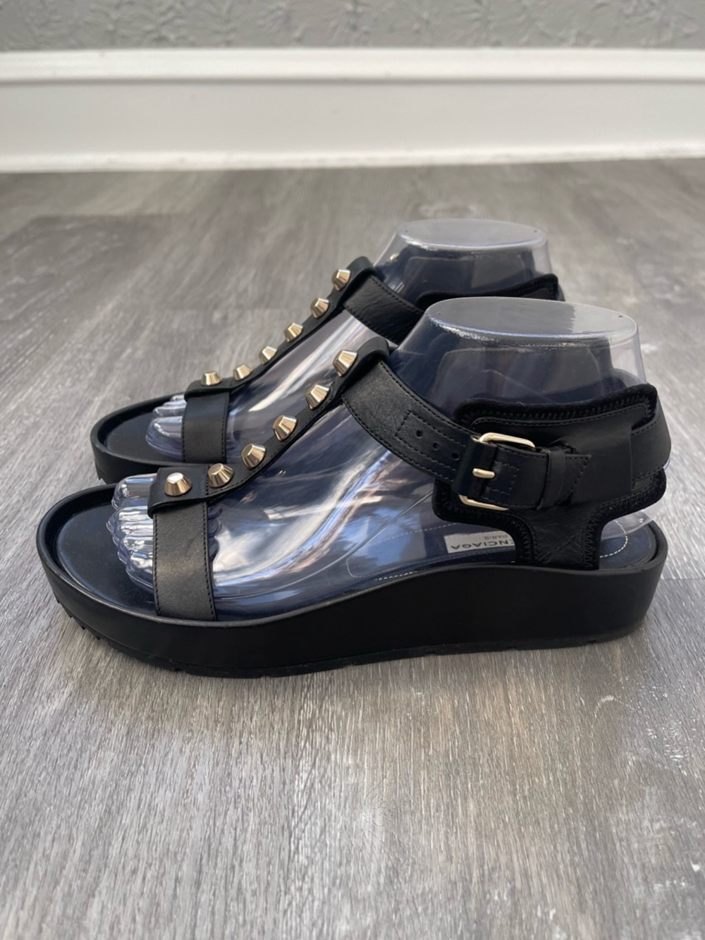 Balenciaga Women’s Studded Black Sandals Size EU 37 (US 7) - Picture 3 of 7